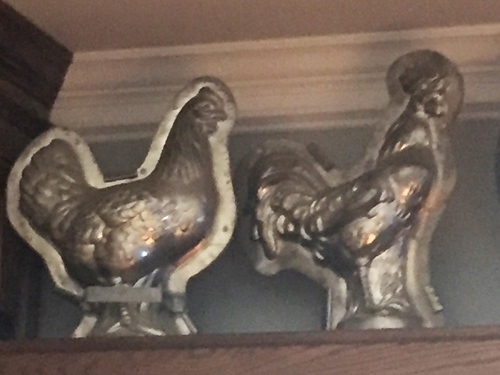 display hen rooster antique chocolate molds for sale