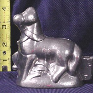 old pewter ice cream mold horse