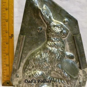 antique metal old hcocolate mold rabbit for sale