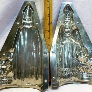 old metal vintage antique chocolate mold for sale unique gift st Nicolas and children