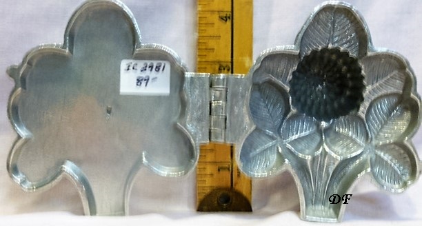 old pewter ice cream mold for sale shamrock