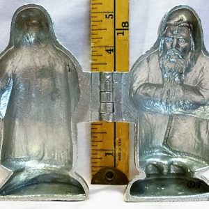 old antique vintage pewter ice cream mold for sale holiday Santa