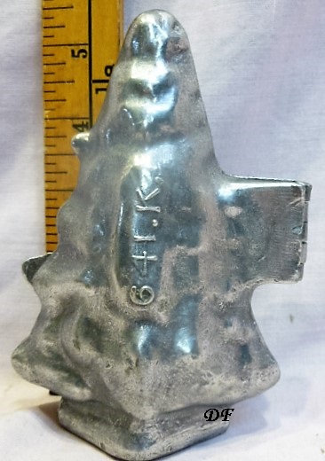 old antique vintage pewter ice cream mold for sale holiday Christmas tree
