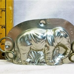 old metal vintage antique chocolate mold for sale elephant