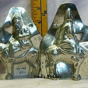 old antique metal vintage chocolate mold for sale Father Christmas santa